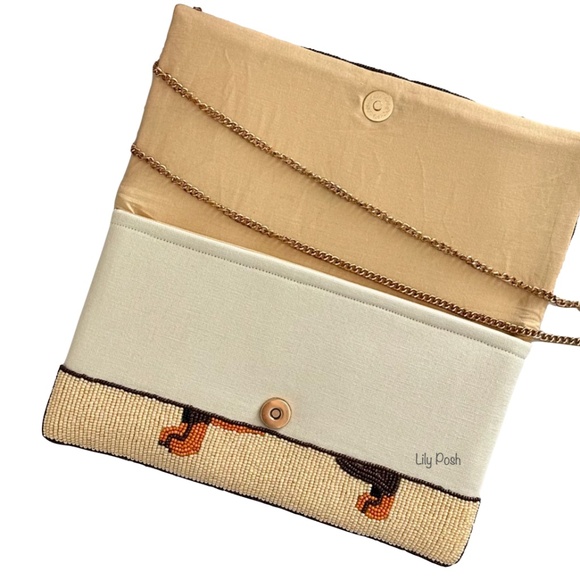 Lily Posh Dachshund Crossbody Clutch Bag, Dog Beaded Bag - Picture 2 of 2